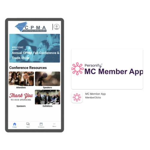 Phone showing conference app