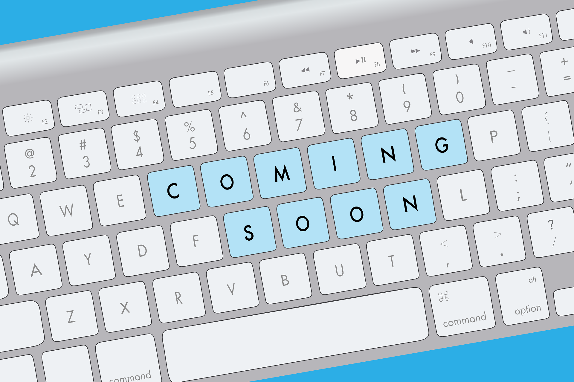 Image of keyboard showing Coming Soon